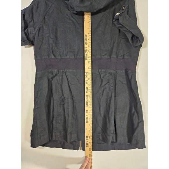 Converse Women's Black Short Sleeve Zippered Hooded Shirt Dress Skater Grunge - Picture 14 of 16